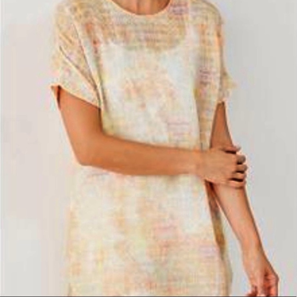 J. Jill pure Jill Linen Cotton orange, yellow pink and gray top M EUC